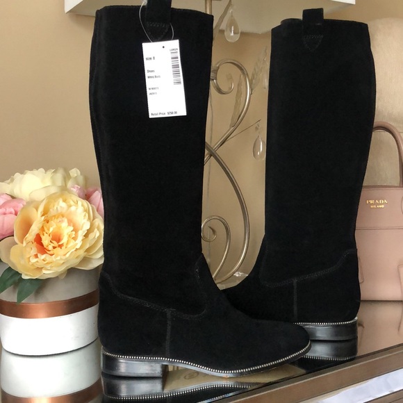 MICHAEL Michael Kors Bayview Riding Black Suede Boots - Picture 2 of 15